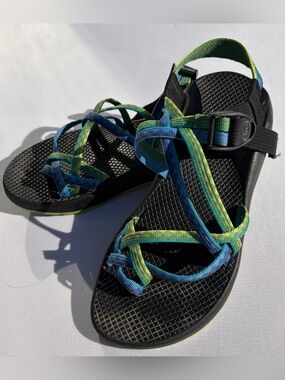 Chaco ZX2 Yampa River Sandals Women’s Sz 9 Blue Green Strappy Vibram Soles